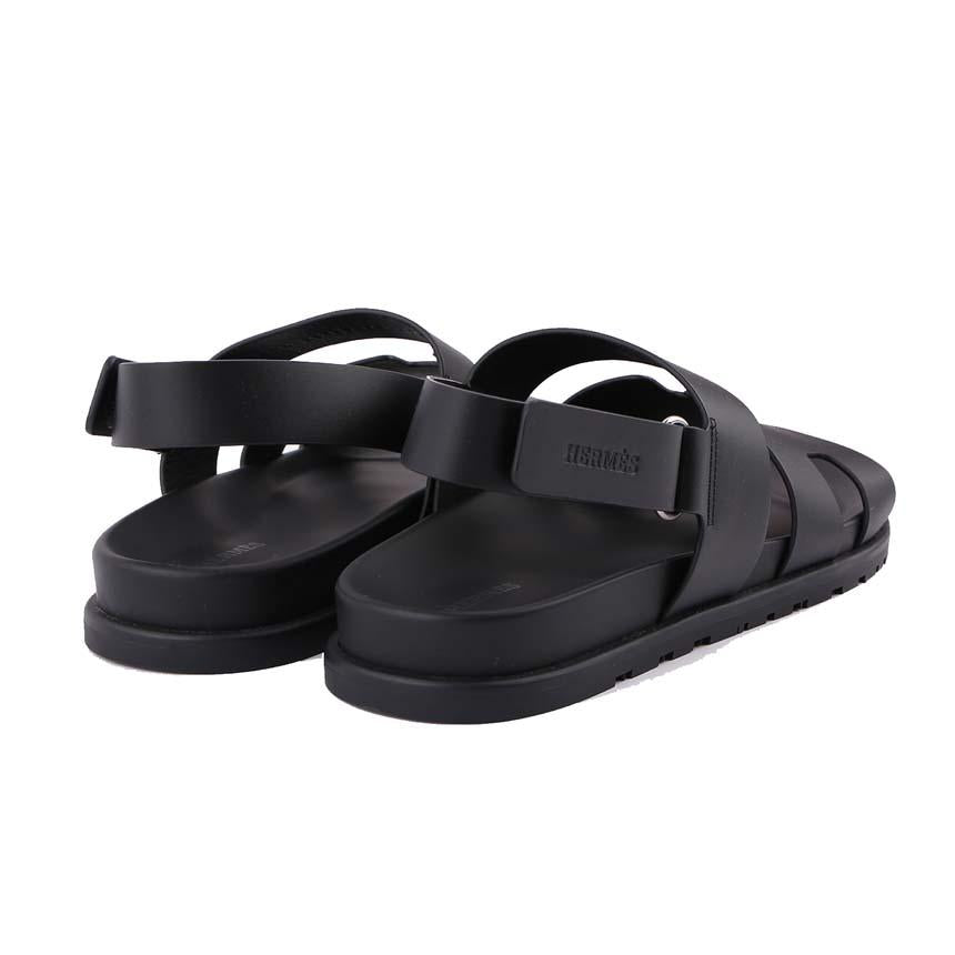 HERMES Men’s Leather Genius Sandal Slides Black H231695ZH02415 265mm