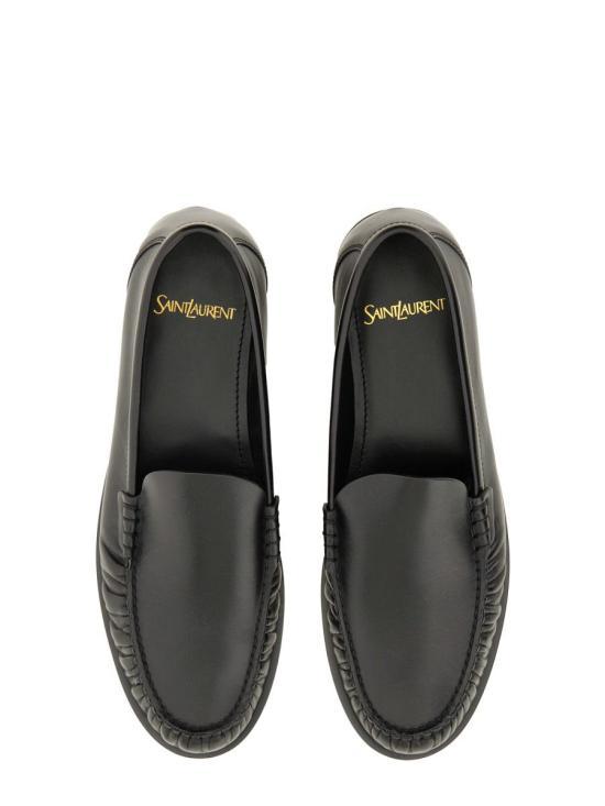 Saint Laurent Black Leather Loafers 820645 1YU00 1000