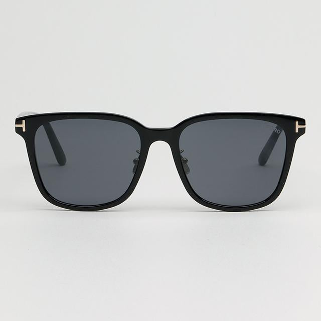TOM FORD Black Square Acetate Sunglasses Asian Fit Unisex TF1136K 01A