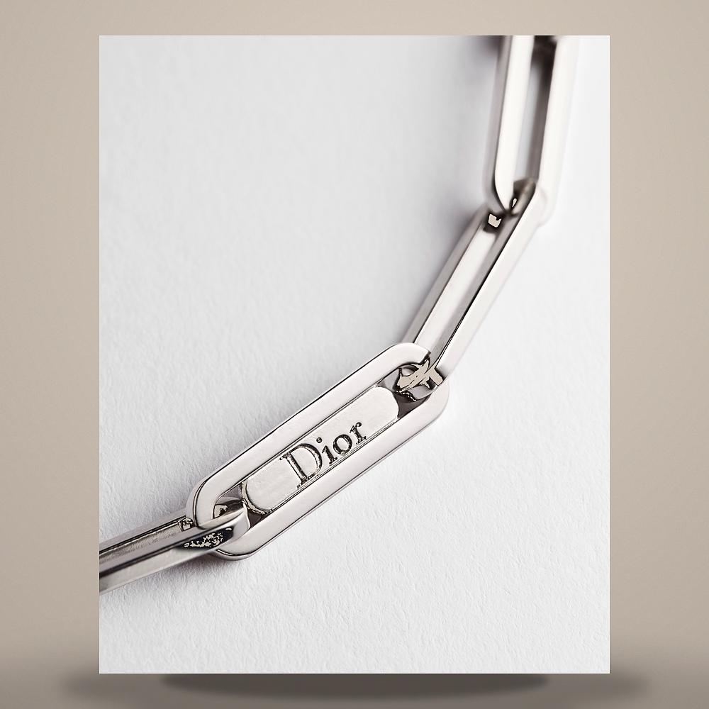 DIOR Silver-Tone Brass Chain Link Necklace N3791HOMMT D000