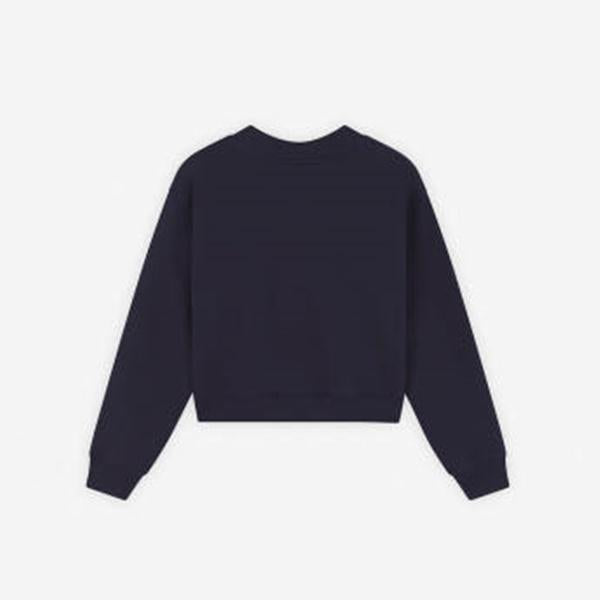 Maison Kitsune Gradient Fleece Boxy Cropped Sweatshirt Navy NW00309KM0326