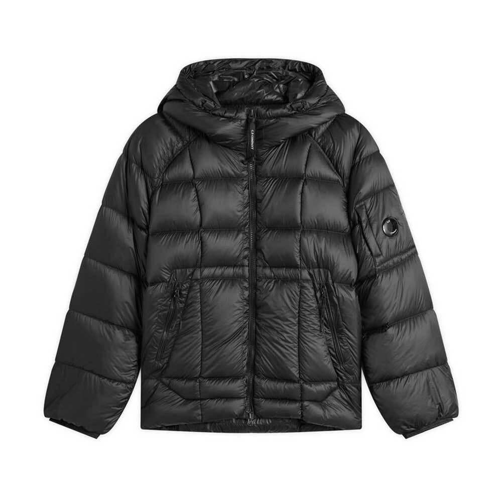 CP Company Hooded Puffer Jacket Black Mens Down Outerwear