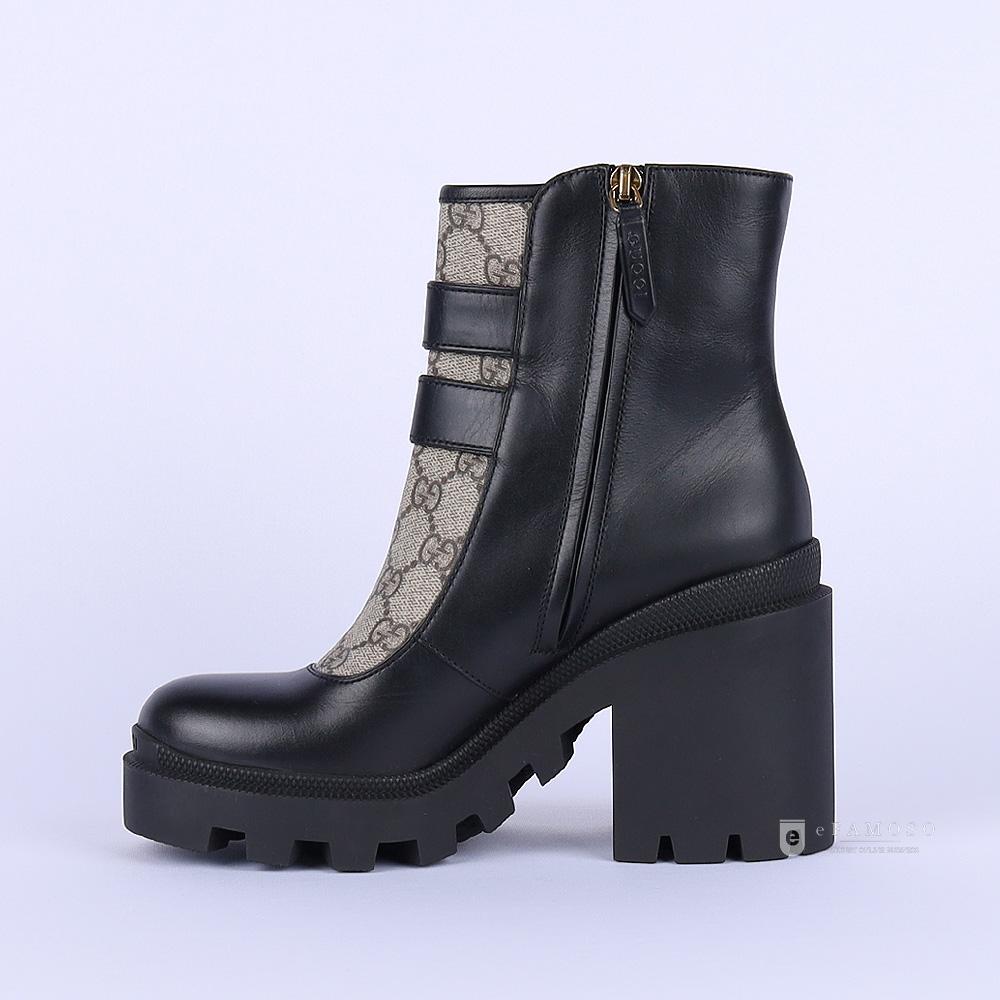GUCCI GG Crystal Buckle Ankle Heel Boots 701100 UVV20 1182