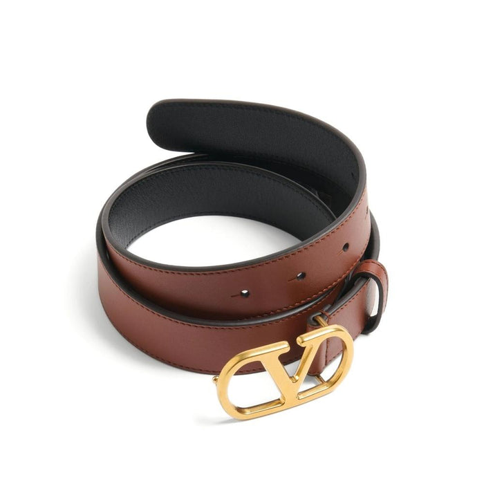 VALENTINO V Logo Leather Belt Women’s White