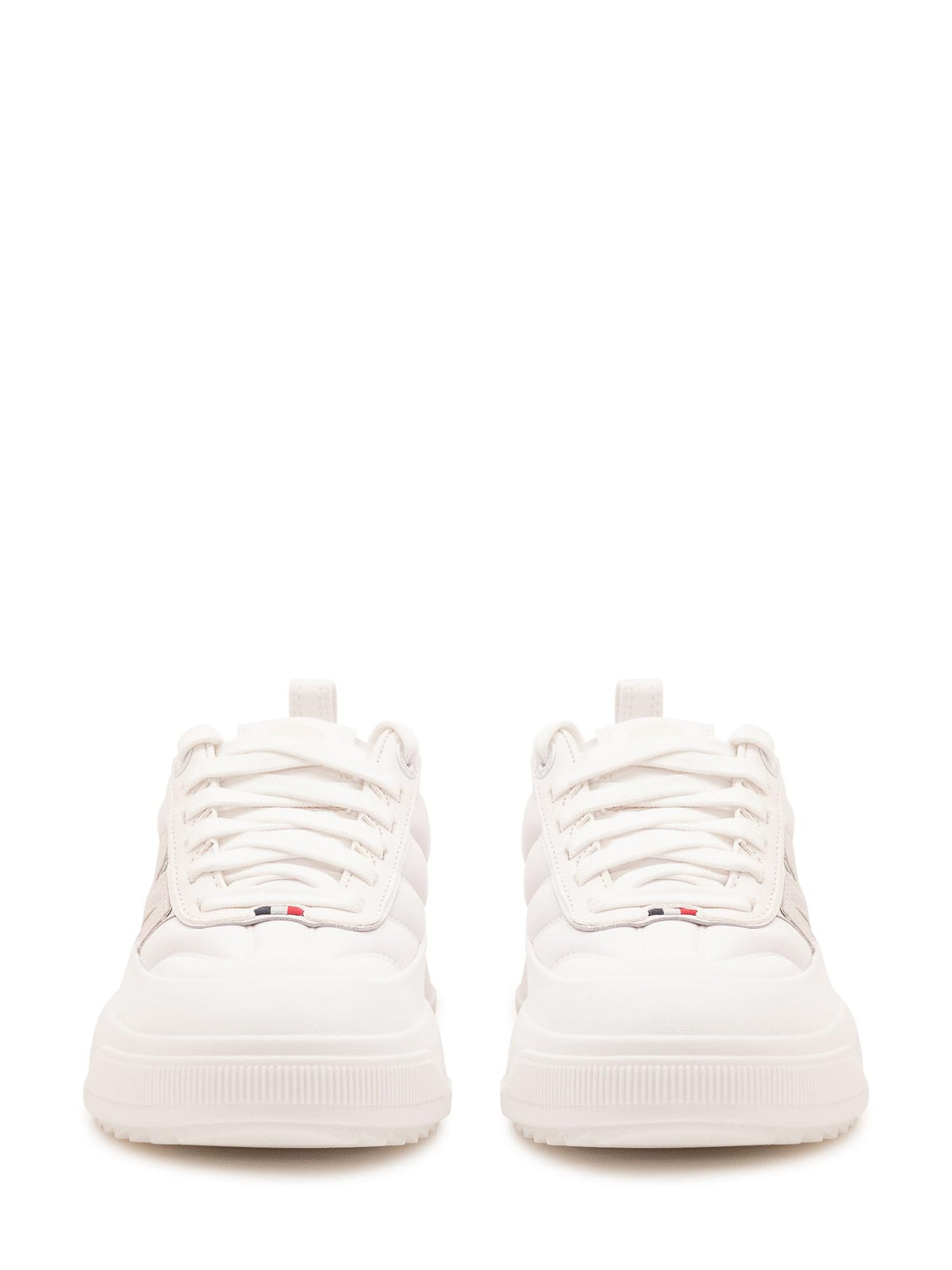 Moncler White Leather Low-Top Sneakers