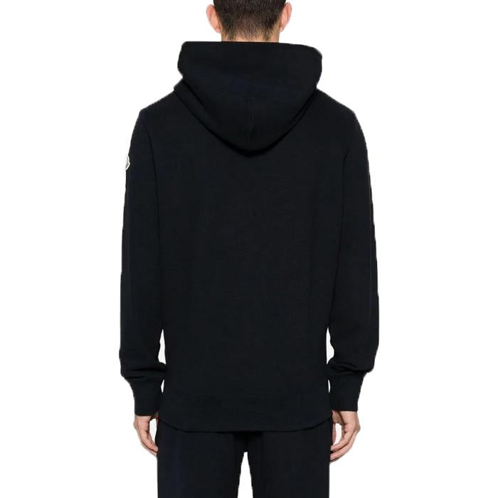 Moncler Navy Patch M Logo Pullover Hoodie Mens T-Shirt