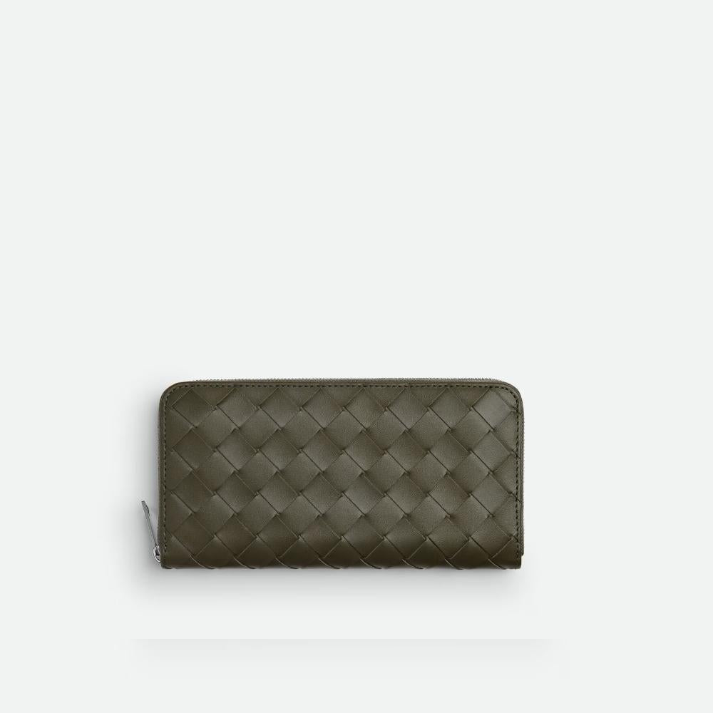 Bottega Veneta Intrecciato Crocodile Zip-Around Long Wallet