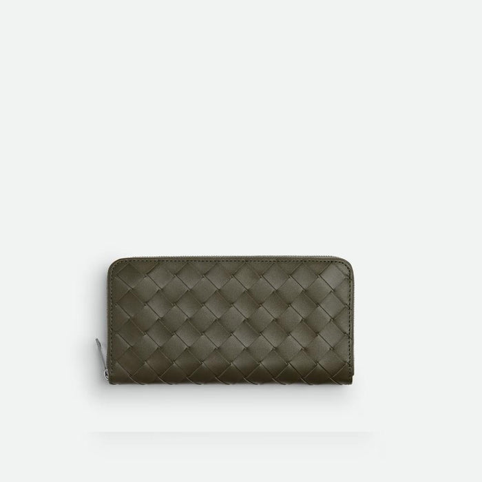 Bottega Veneta Intrecciato Crocodile Zip-Around Long Wallet
