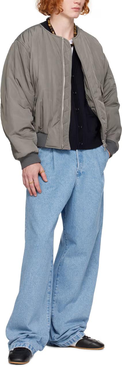Dries Van Noten Gray Velmonte Bomber Jacket 242 020527 9196 802