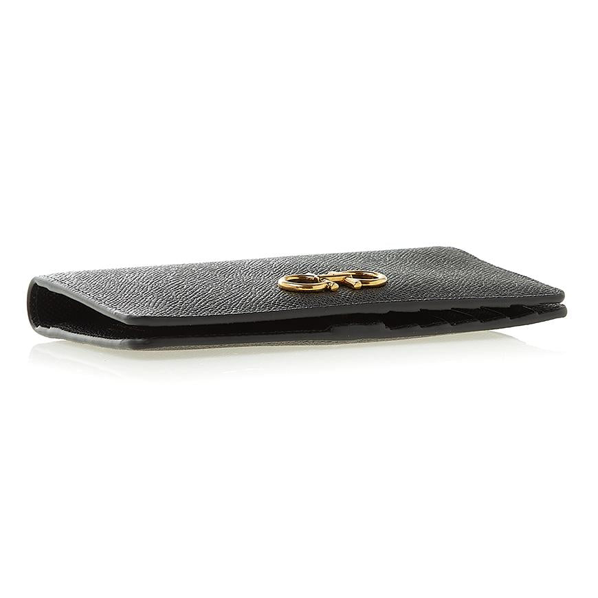 Ferragamo Gancini Leather Continental Wallet Black Women’s