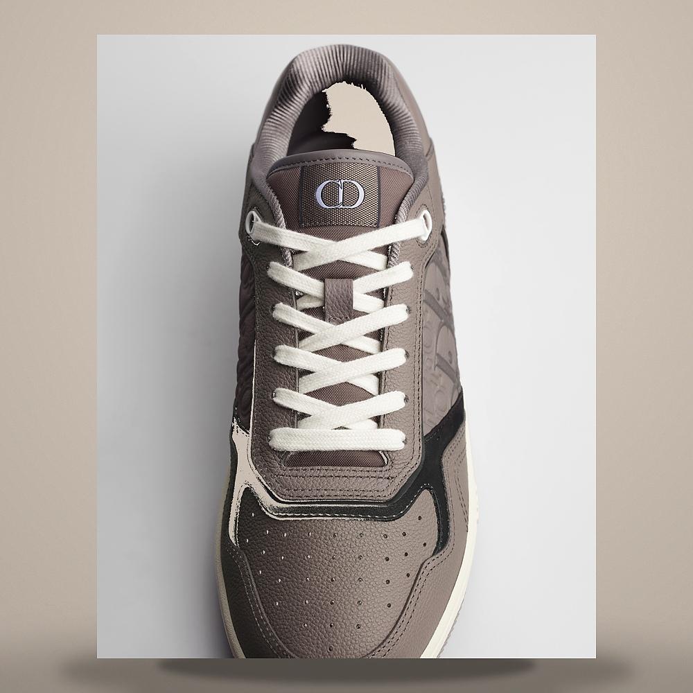 DIOR Gray Grain Calfskin B27 Uptown Low-Top Sneakers 3SN272AFDH835