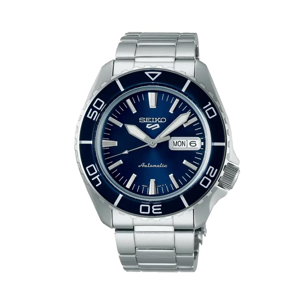 Seiko Blue Dial Silver Automatic Metal Watch for Men SRPK97K1