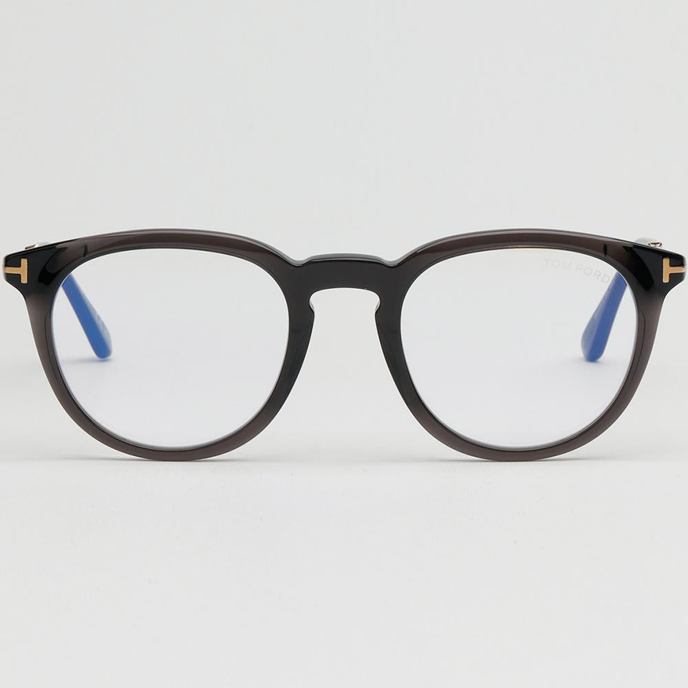 TOM FORD Blue Light Blocking Clear/Black Round Metal Combo Eyeglasse TF5905B 005