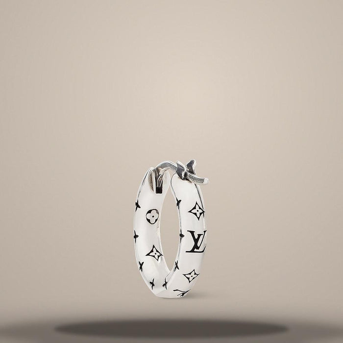 Louis Vuitton LV Bambou Single Hoop Earring 16mm Diameter M03304