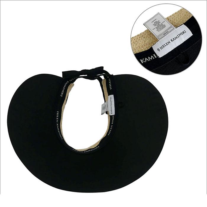 HELEN KAMINSKI Natural Black Raffia Rosalie Visor Sun Cap