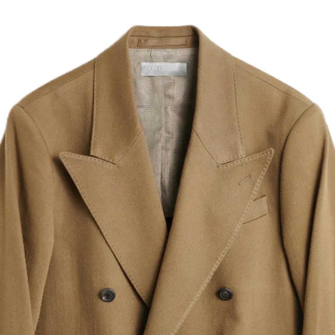 OUR LEGACY Olive Broken Satin Blazer Jacket for Men