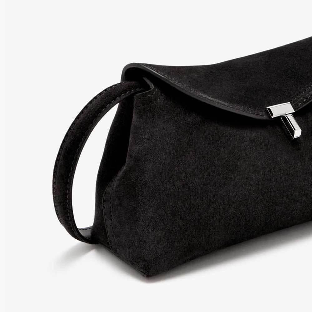 Toteme T-Lock Suede Shoulder Bag for Women