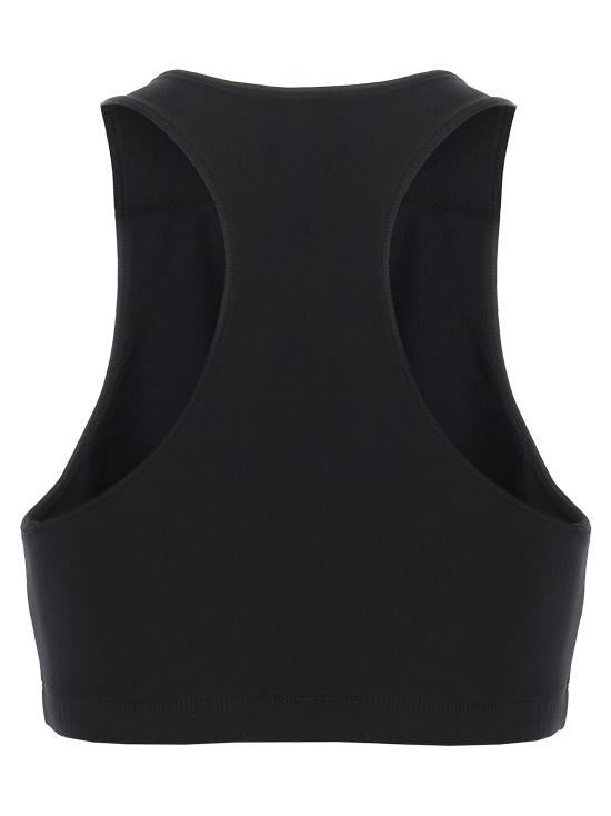 GANNI Black Sleeveless Cotton T-Shirt T3392099