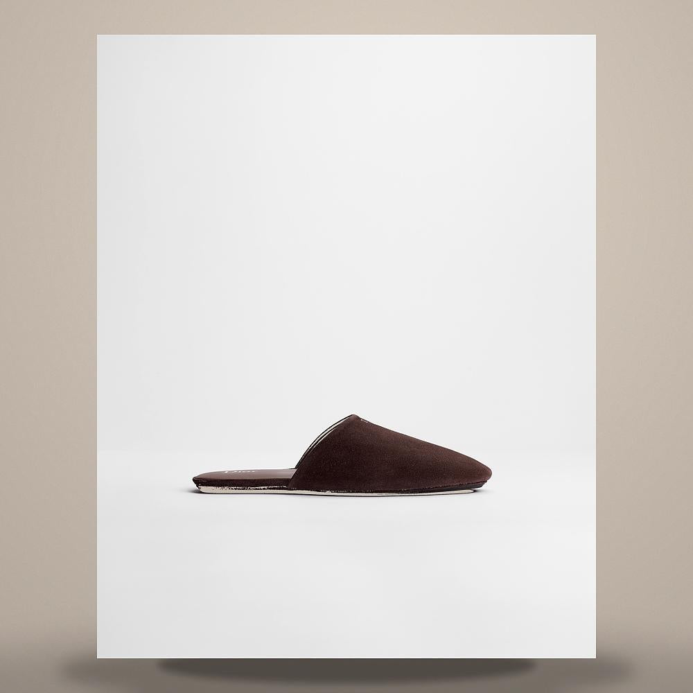 DIOR Deep Brown Suede Calfskin Indyor Mule Loafers 3SA156ACE H742
