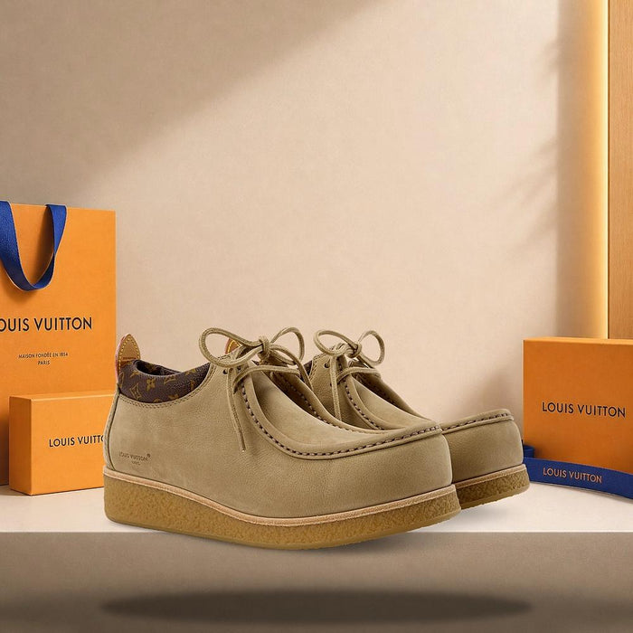Louis Vuitton LV Bubble Gum Derby Loafers Beige