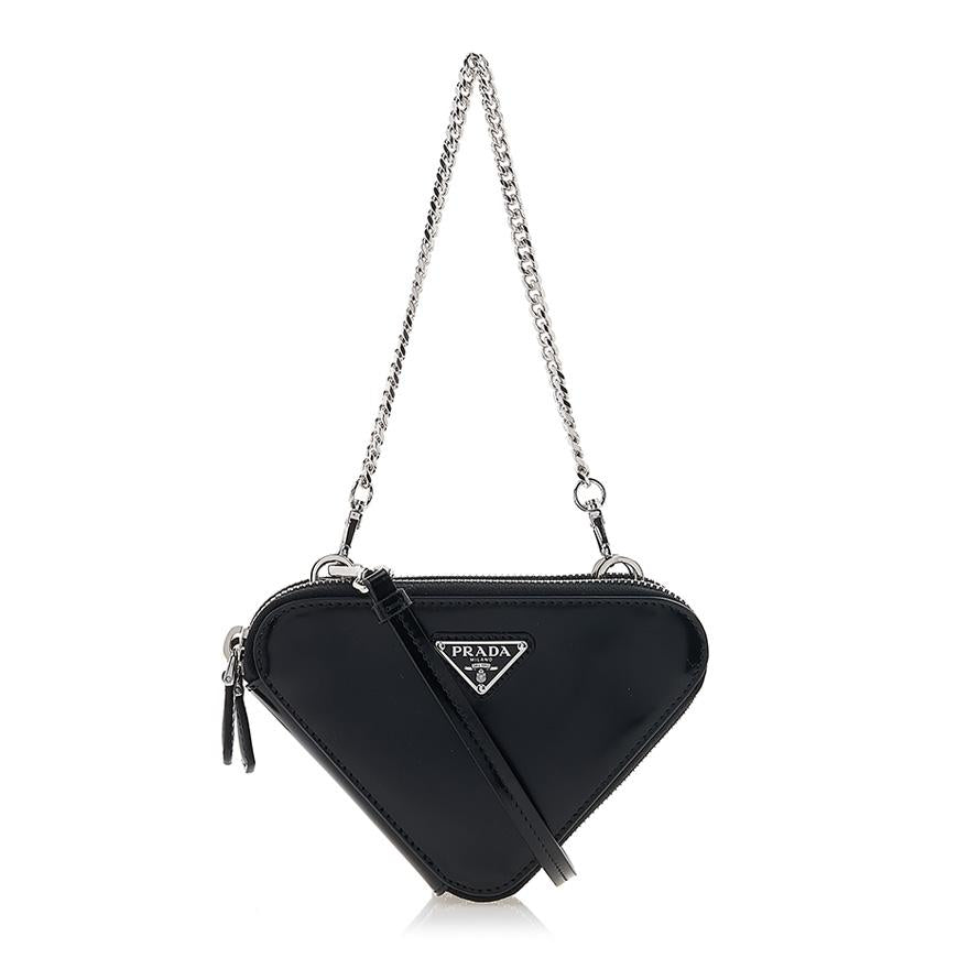 PRADA Women’s Brushed Leather Mini Pouch 1NR015 ZO6 F0002
