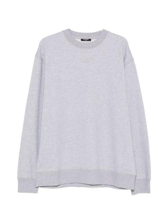 Balmain Long Sleeve Sweatshirt for Men HH1JQ130BD10 YHD GREY DOM