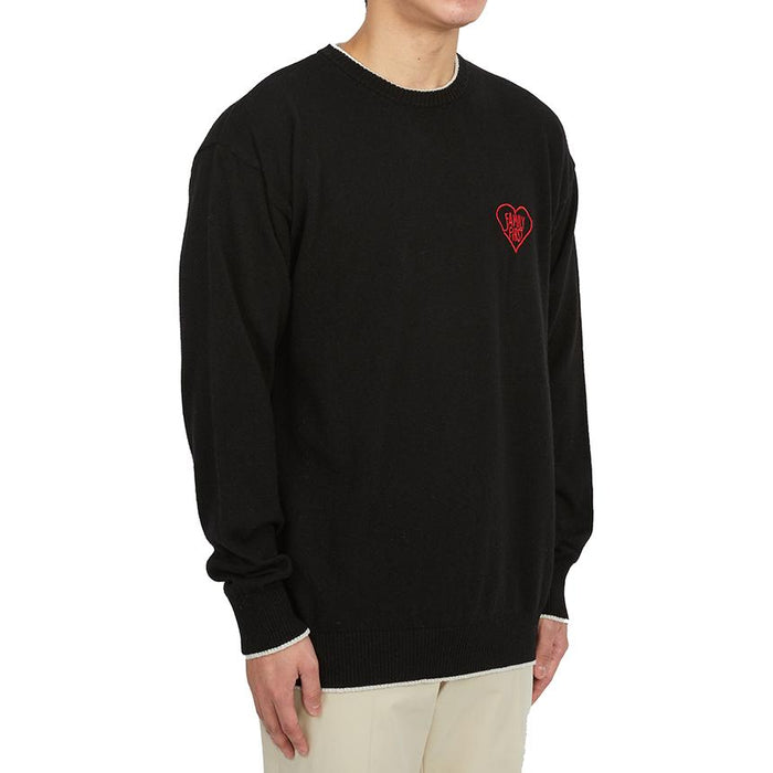 FAMILY FIRST Men’s Round Neck Knit Sweater Black