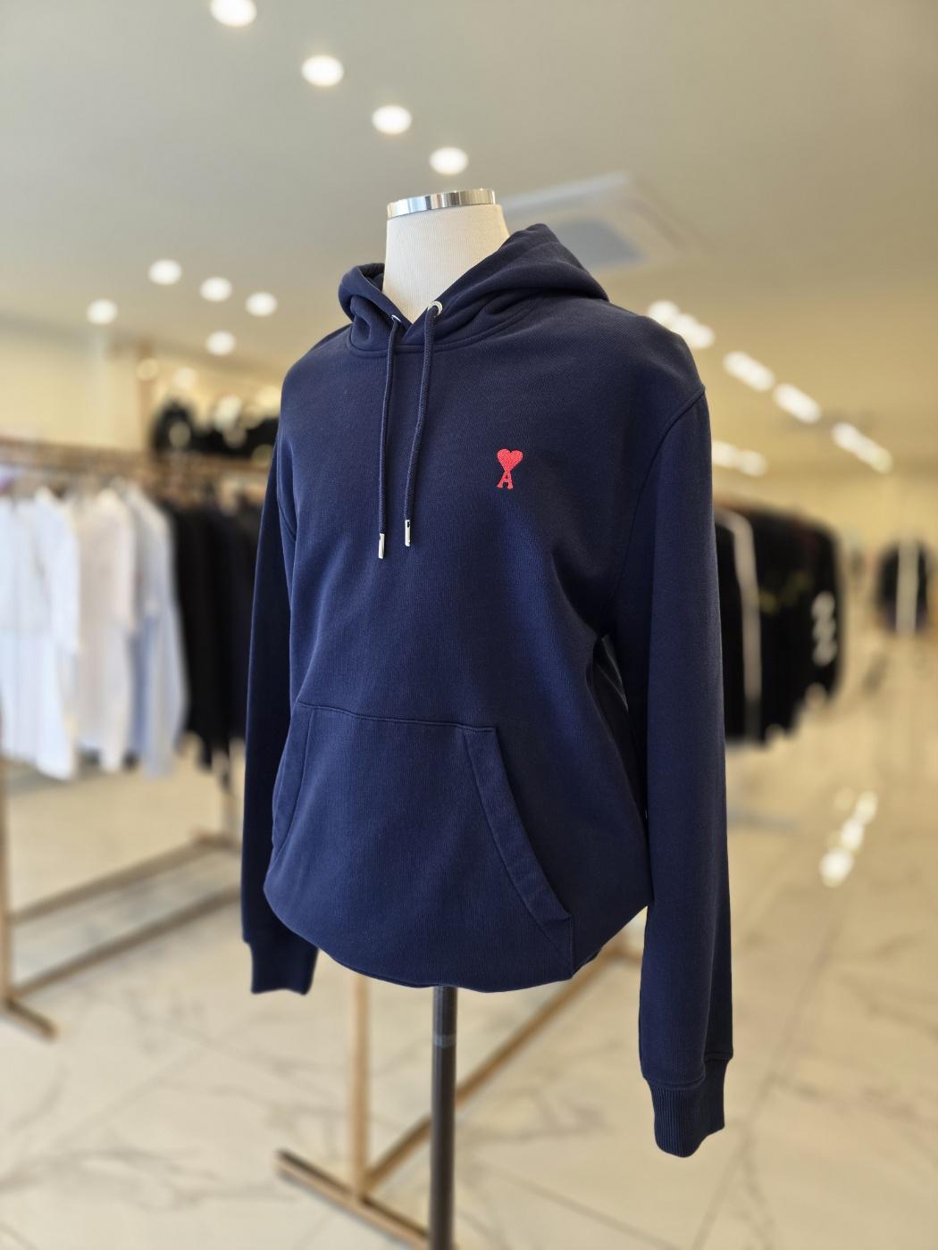 AMI Heart Logo Embroidered Hoodie Sweatshirt