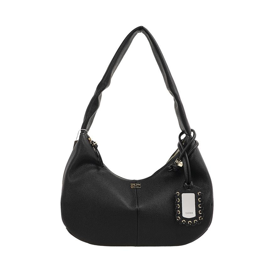 GANNI Women's Grained Leather Medium Hobo Bag A6981 099