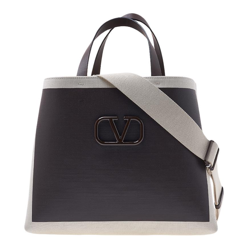 VALENTINO Garavani V-Logo Signature Leather Tote Bag