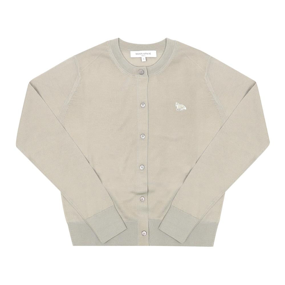 Maison Kitsune Baby Fox Logo Wool Cardigan for Women, Gray