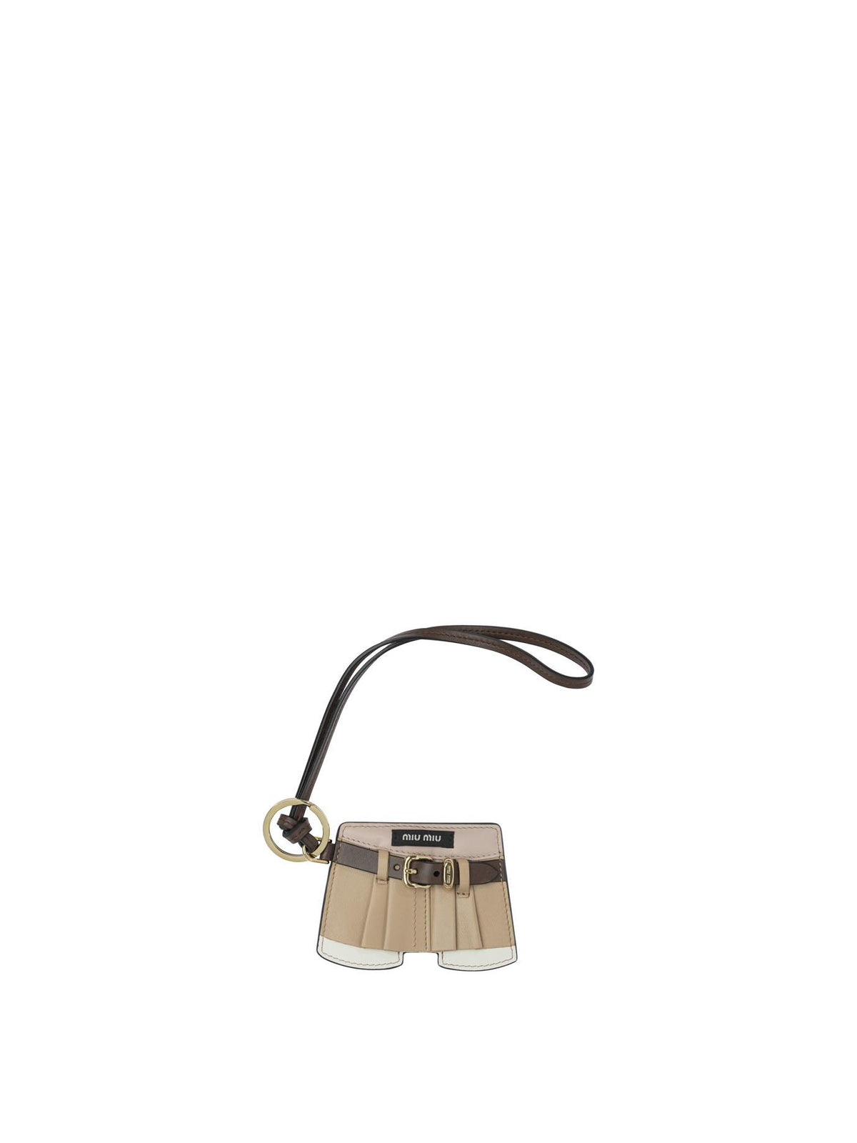 Miu Miu Silver-Tone Crystal Heart Charm Keyring
