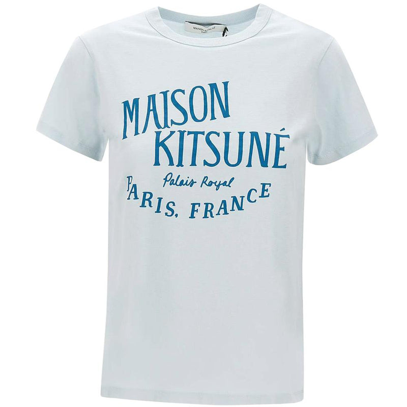 Maison Kitsune Grey Blue Printed T-Shirt