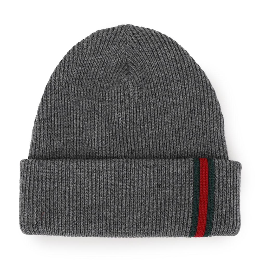 GUCCI Web Detail Wool Beanie Black Men’s 834192 4G200 1100