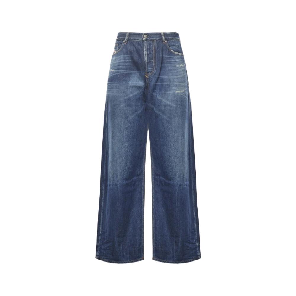 DIESEL Blue Relaxed Low-Rise Wide Denim Shorts A06370 09M06 01