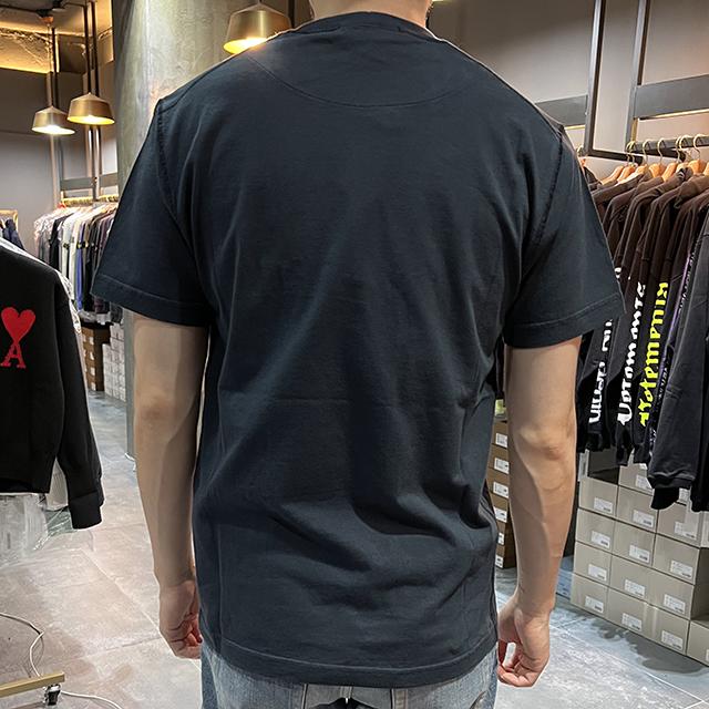 STONE ISLAND Organic Cotton Logo Short Sleeve T-Shirt Fissato White