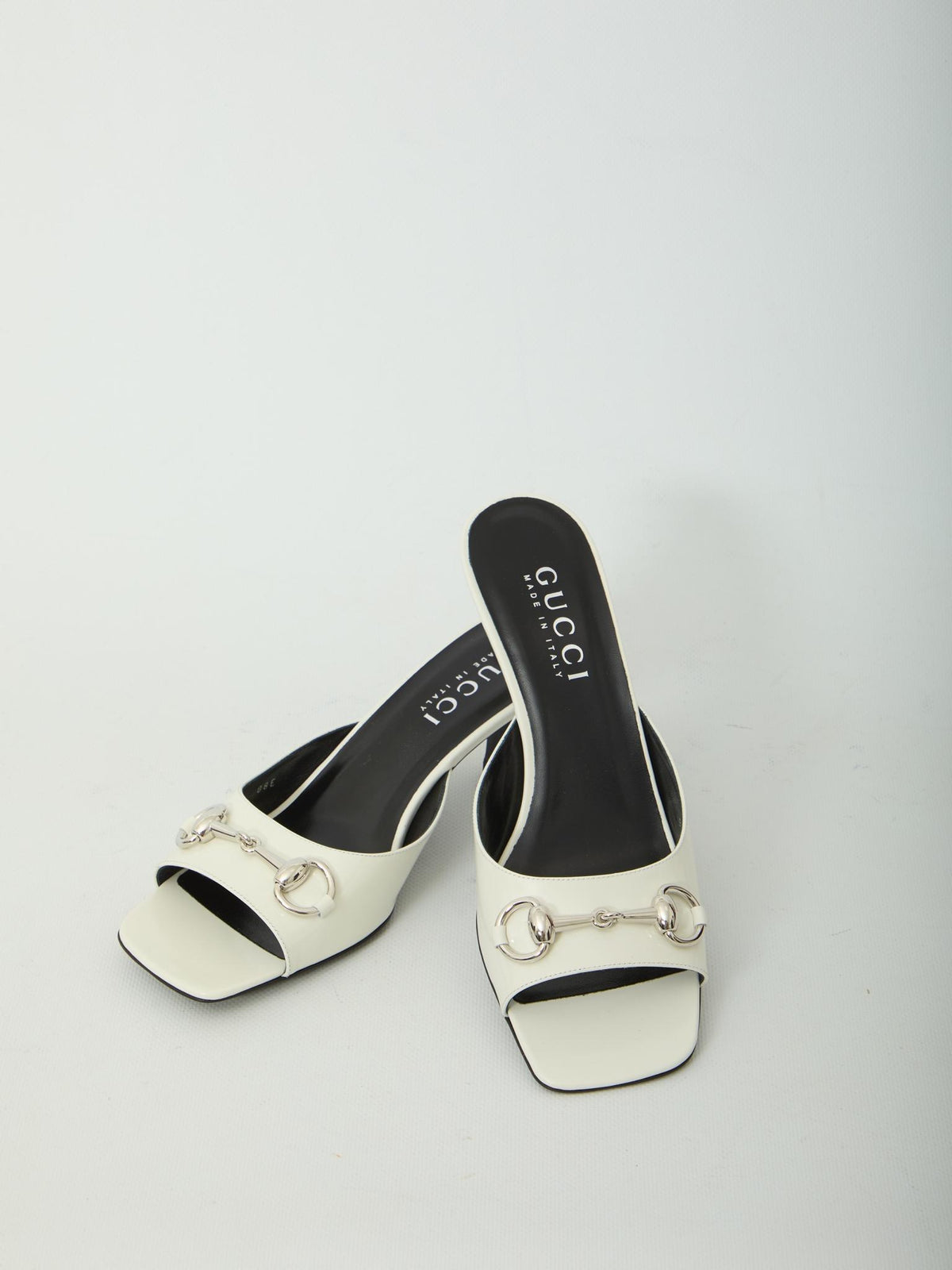 GUCCI Leather Strappy Sandals White Women's Sandals