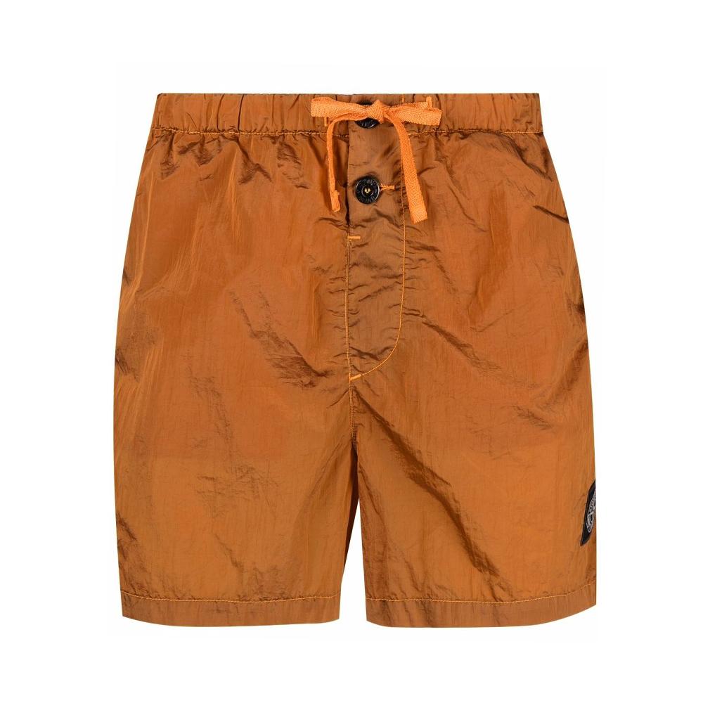 STONE ISLAND Dark Orange Logo Swim Shorts 7615B0643 V0032