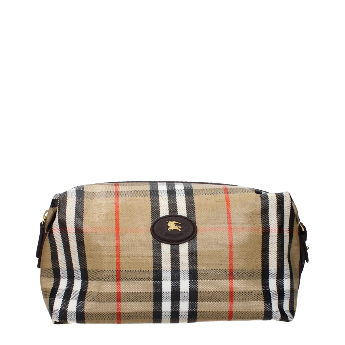 BURBERRY Black Leather Zip Pouch for Men