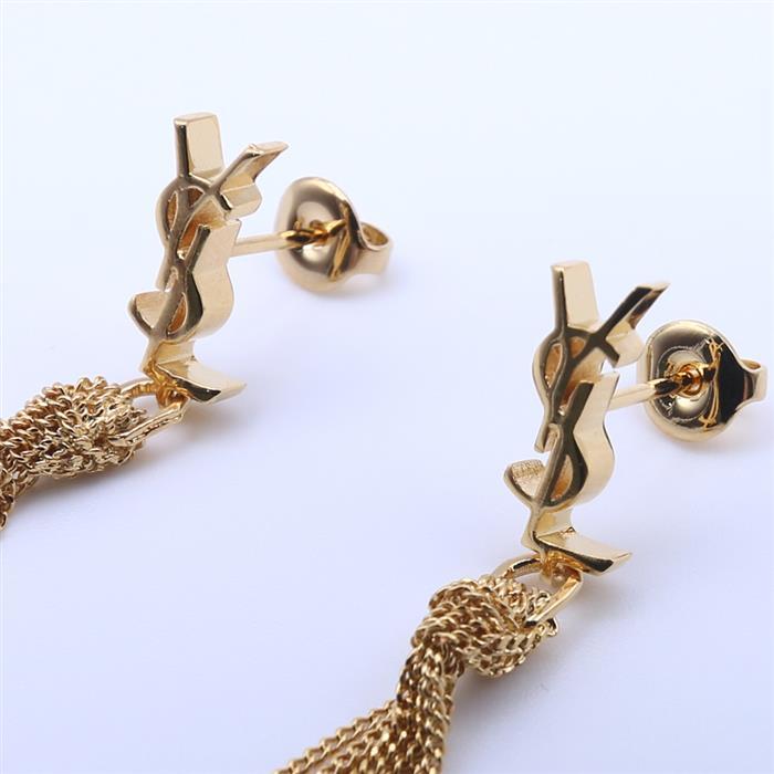 Saint Laurent Cassandra Tassel Earrings Gold-Tone Jewelry