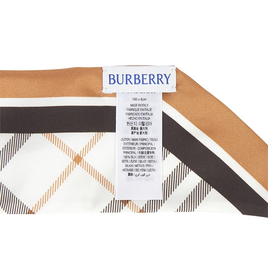 BURBERRY Check Silk Skinny Scarf for Women 8120320