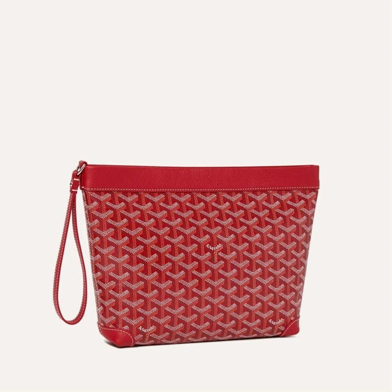 GOYARD Red Goyardine Coated Canvas Conti Pouch Clutch for W CONTIPPMLTY02 CL02 P