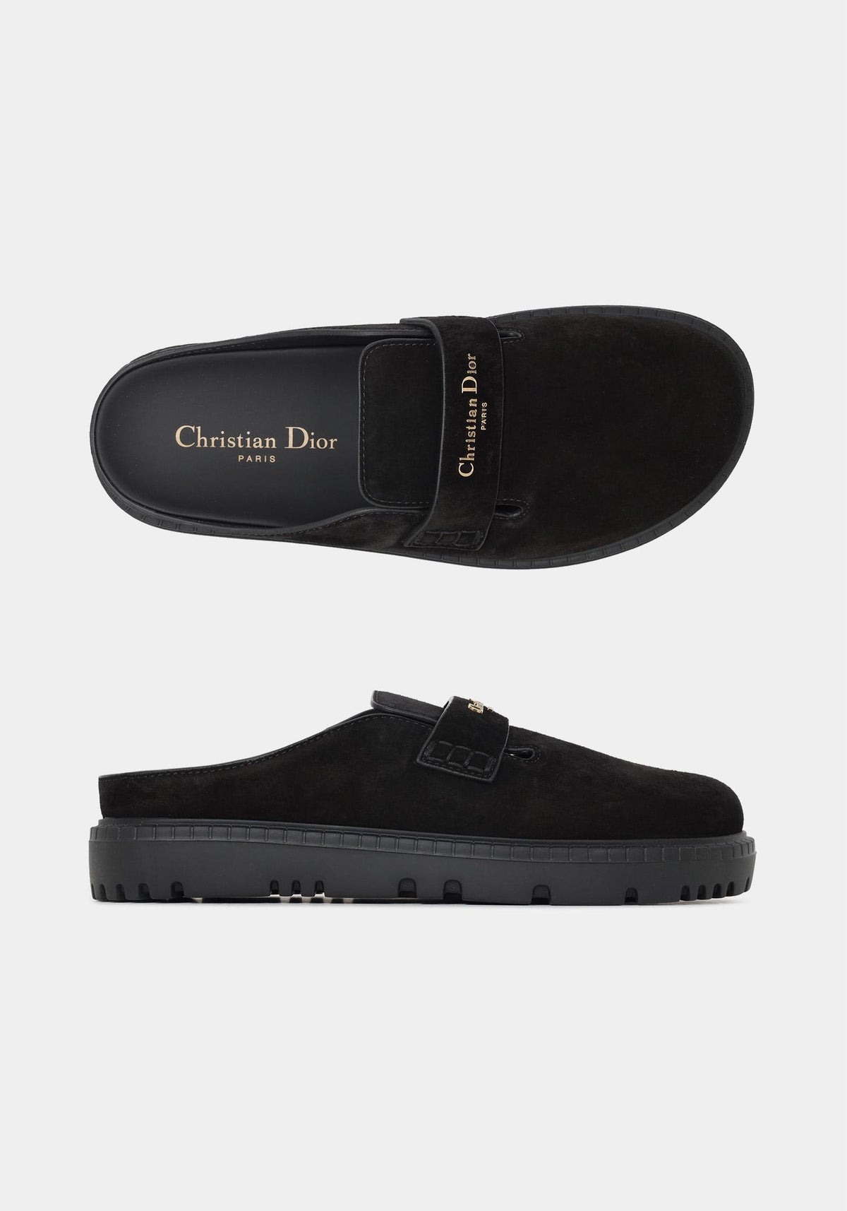 DIOR Black Suede Boy Mule Slippers KDF135SUE 900