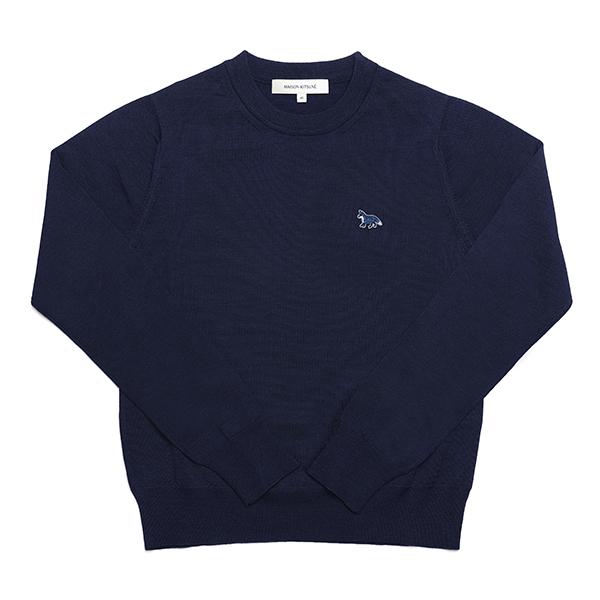 Maison Kitsune Baby Fox Patch Crewneck Knit Sweater for Women MW00816KT1036 P492