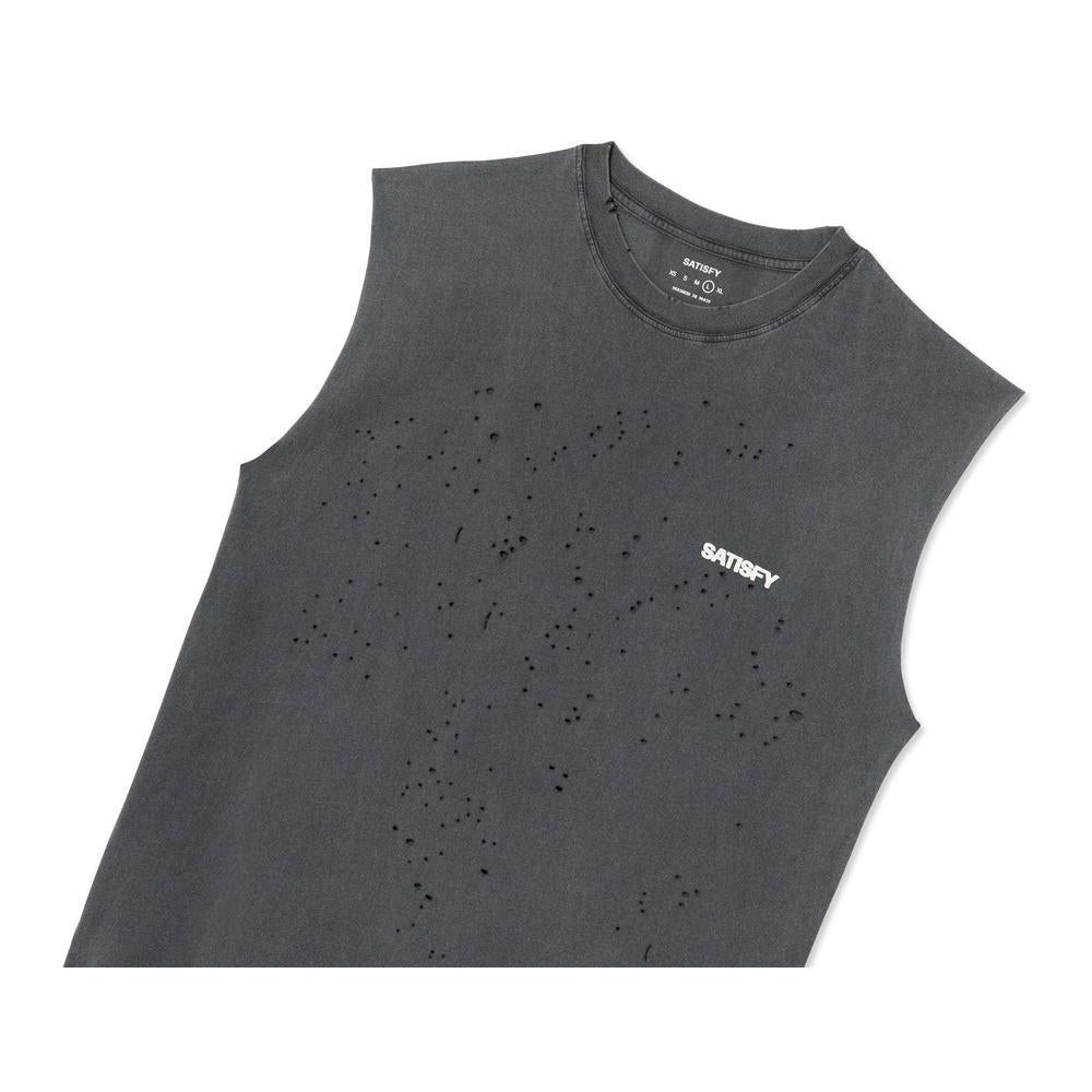 SATISFY Aged Black MothTech Muscle Tee Mens Sportswear