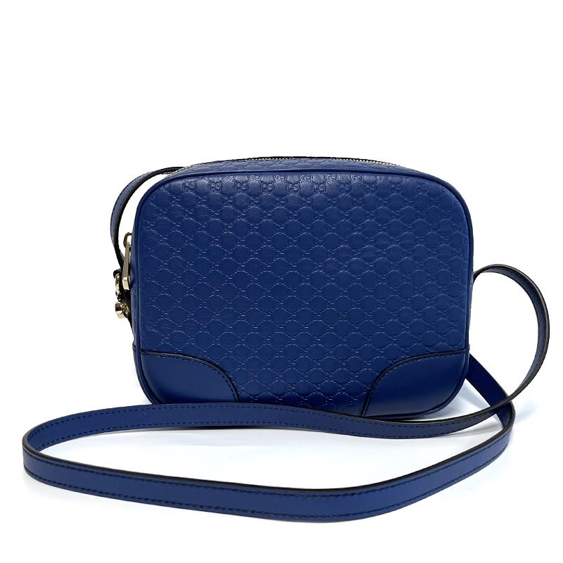 GUCCI GG Guccissima Disco Crossbody Bag Blue 449413 BMJ1G