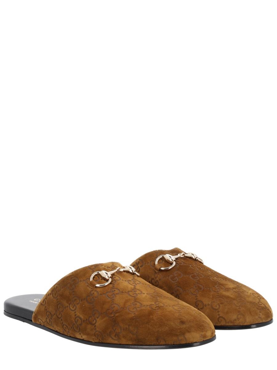GUCCI Black Leather Slide Sandals for Men