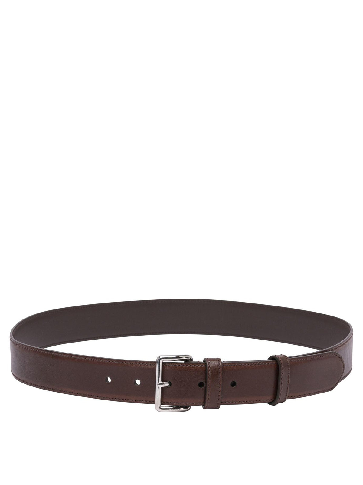 PRADA Brown Saffiano Leather Reversible Belt for Men