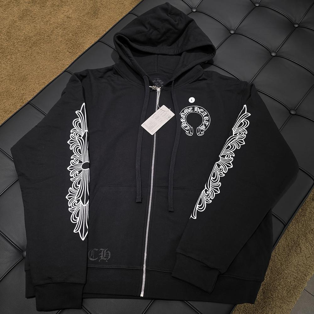 Chrome Hearts Horseshoe Heavyweight Zip Hoodie Black