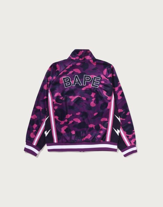 BAPE Purple Jacket Men’s Zip-Up Outerwear 001ZPM801326 MPUR
